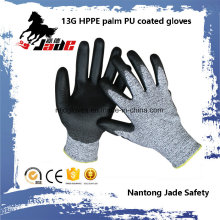 13G Black PU Coated Industrial Gloves Level Grade 3 and 5
